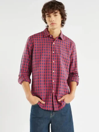 CAMISA CERDEÑA CUADROS ROJOS M/L